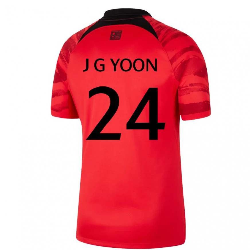 Danxen Pánské Jihokorejská Jong-gyu Yoon #24 červená černá Domů Hráčské Dresy 22-24 Dres