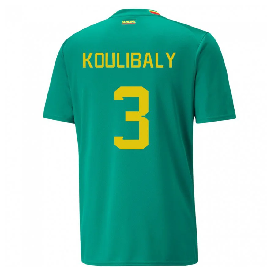 Danxen Pánské Senegalská Kalidou Koulibaly #3 Zelená Daleko Hráčské Dresy 22-24 Dres