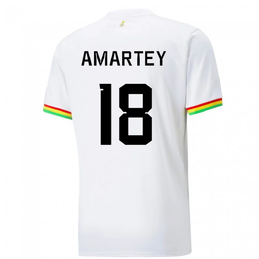 Danxen Dámské Ghanská Daniel Amartey #18 Bílý Domů Hráčské Dresy 22-24 Dres