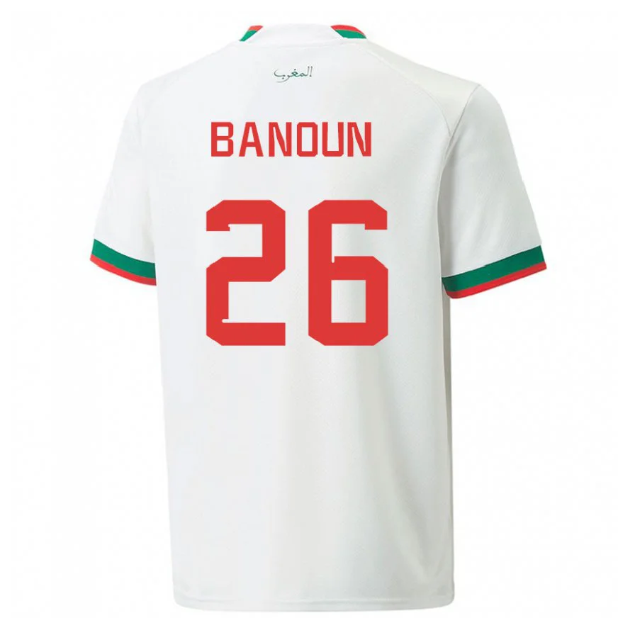 Danxen Dámské Marocká Badr Banoun #26 Bílý Daleko Hráčské Dresy 22-24 Dres