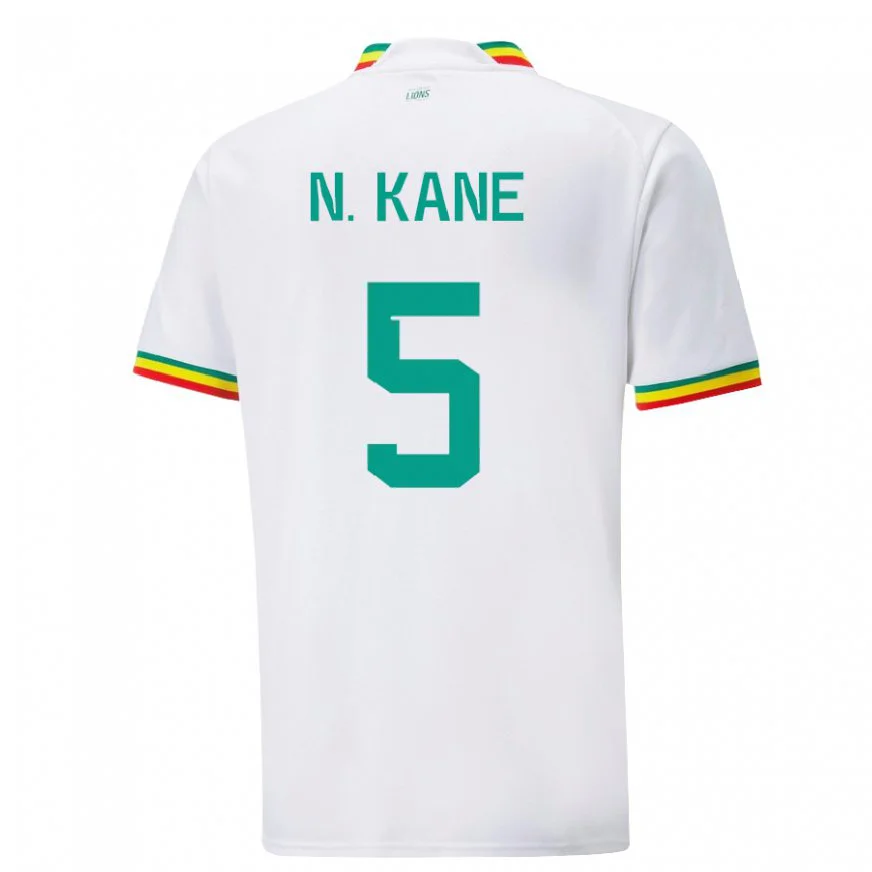 Danxen Dětské Senegalská Ndeye Ndiaye Kane #5 Bílý Domů Hráčské Dresy 22-24 Dres