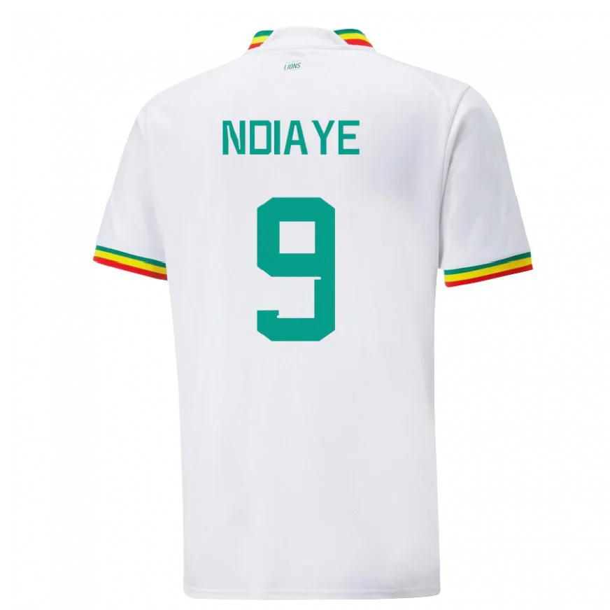 Danxen Dětské Senegalská Nguenar Ndiaye #9 Bílý Domů Hráčské Dresy 22-24 Dres