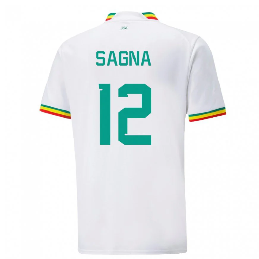 Danxen Dětské Senegalská Safietou Sagna #12 Bílý Domů Hráčské Dresy 22-24 Dres