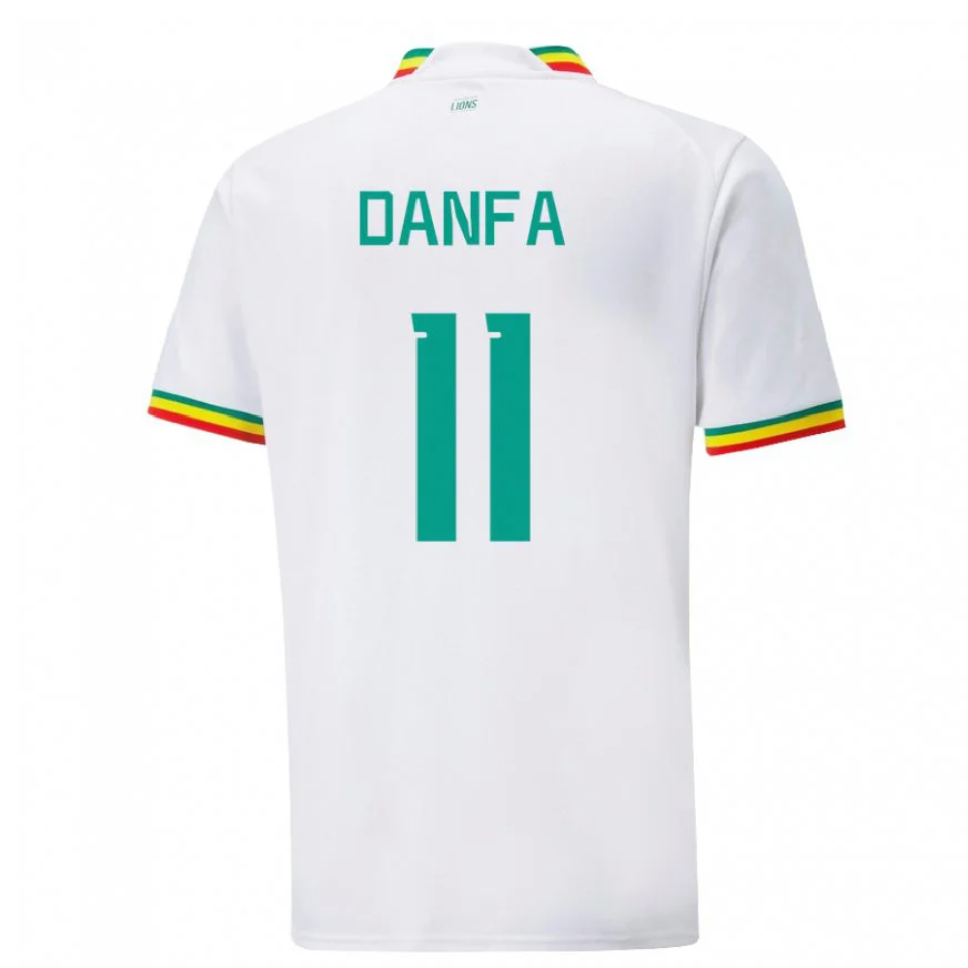 Danxen Dětské Senegalská Mamadou Danfa #11 Bílý Domů Hráčské Dresy 22-24 Dres