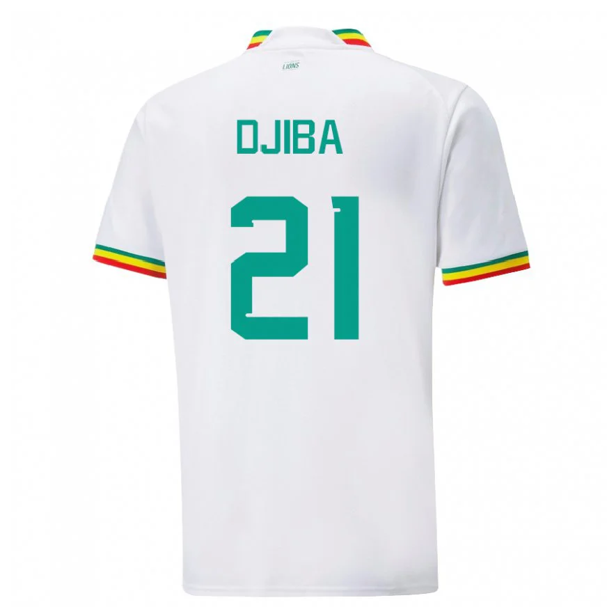 Danxen Dětské Senegalská Francois Djiba #21 Bílý Domů Hráčské Dresy 22-24 Dres