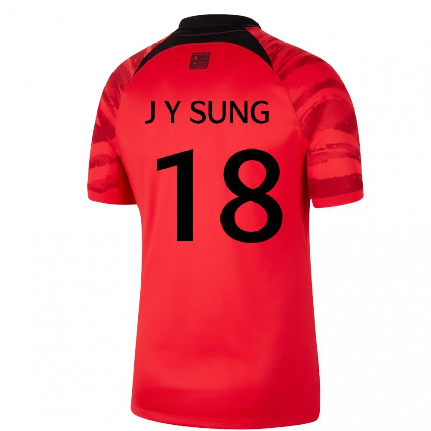 Danxen Dětské Jihokorejská Sung Jin Young #18 červená černá Domů Hráčské Dresy 22-24 Dres