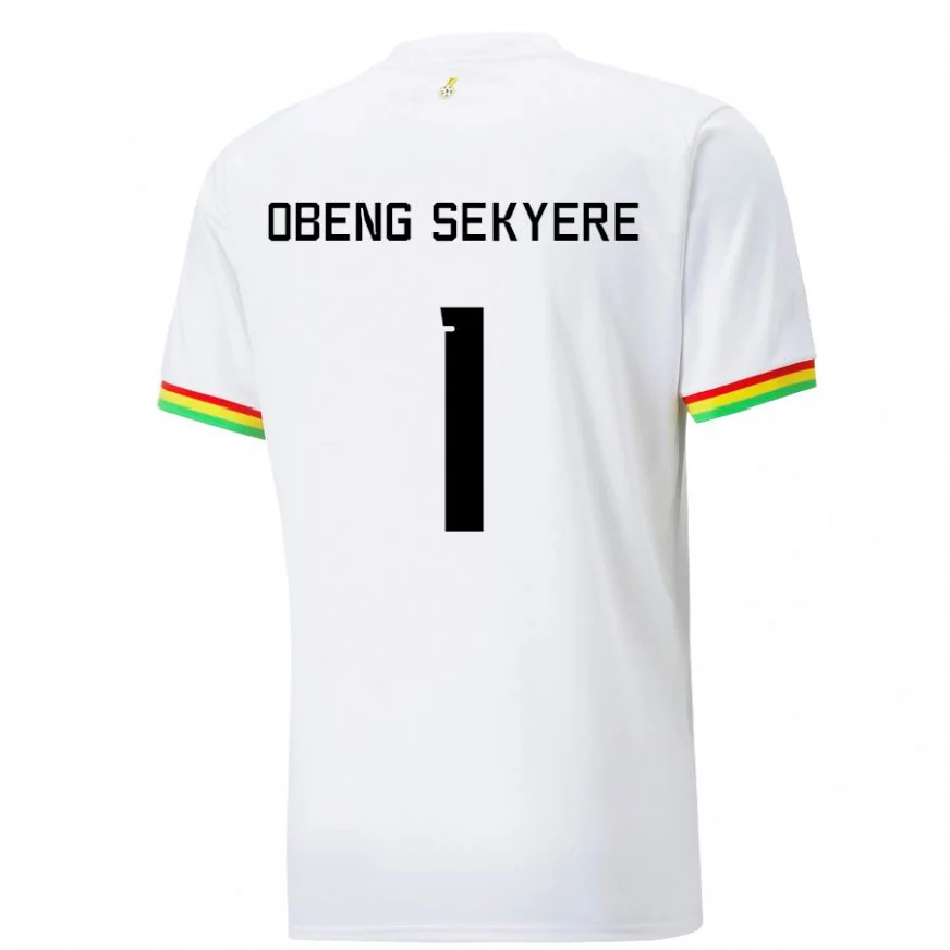 Danxen Dětské Ghanská Gregory Obeng Sekyere #1 Bílý Domů Hráčské Dresy 22-24 Dres