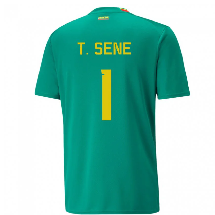 Danxen Dětské Senegalská Thiaba Gueye Sene #1 Zelená Daleko Hráčské Dresy 22-24 Dres