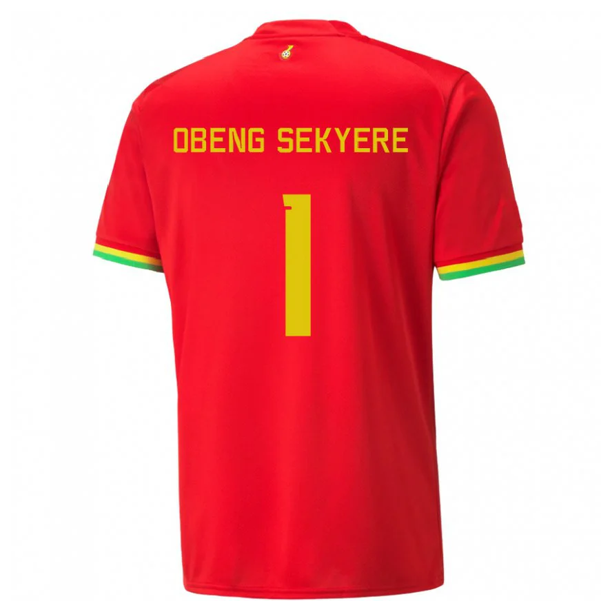 Danxen Dětské Ghanská Gregory Obeng Sekyere #1 Červené Daleko Hráčské Dresy 22-24 Dres