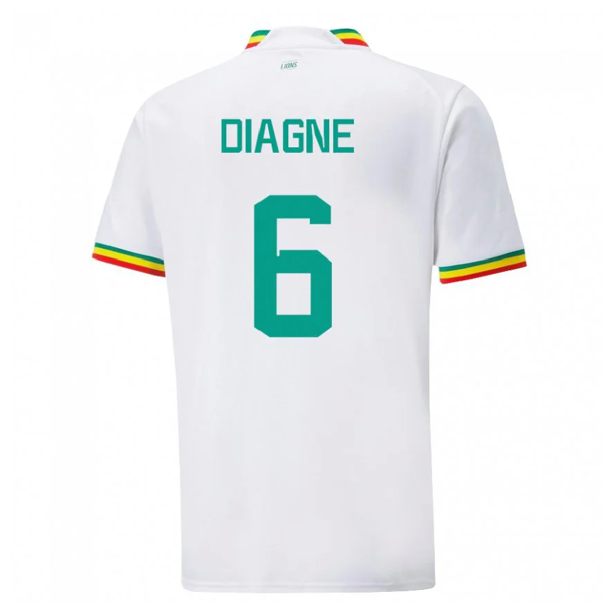 Danxen Pánské Senegalská Edmee Diagne #6 Bílý Domů Hráčské Dresy 22-24 Dres