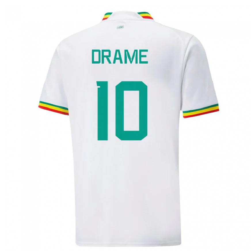 Danxen Pánské Senegalská Ibrahima Drame #10 Bílý Domů Hráčské Dresy 22-24 Dres