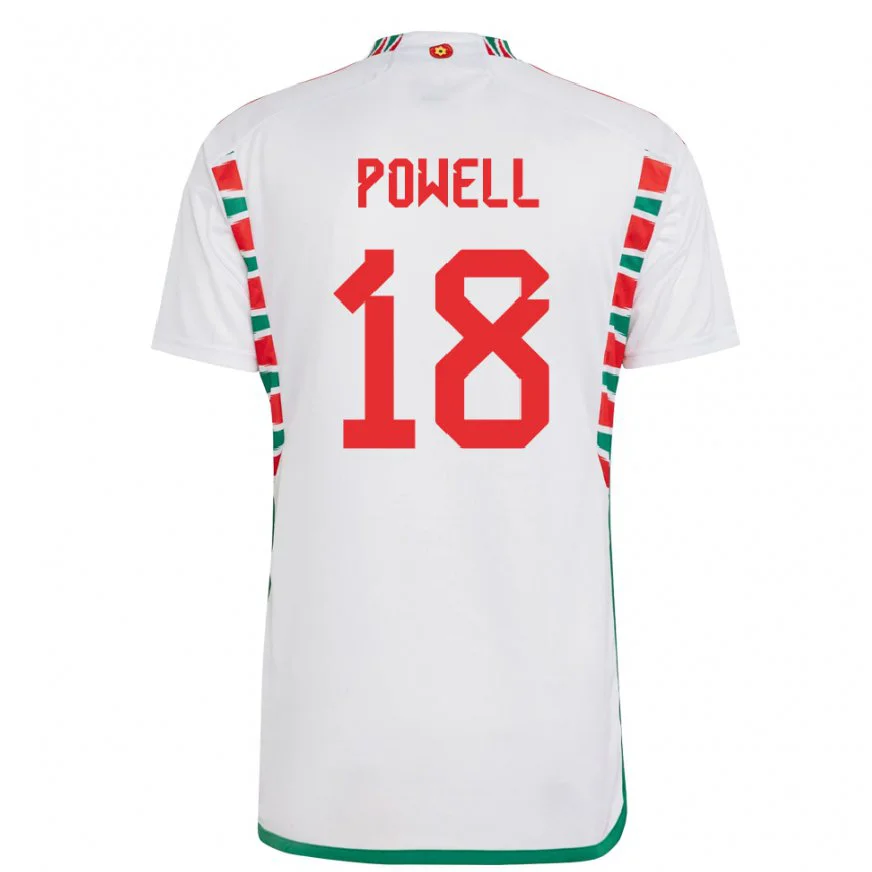 Danxen Pánské Velšská Ella Powell #18 Bílý Daleko Hráčské Dresy 22-24 Dres