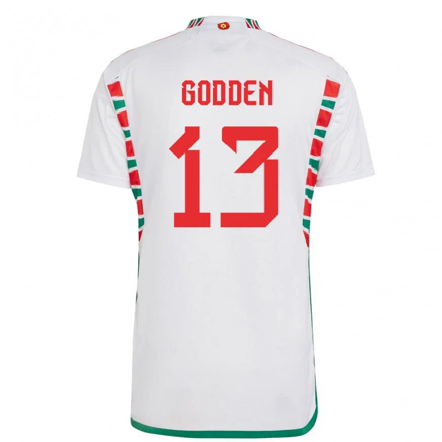 Danxen Pánské Velšská Scott Godden #13 Bílý Daleko Hráčské Dresy 22-24 Dres