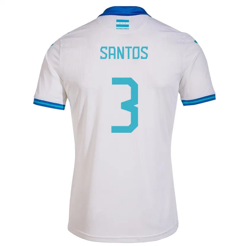 Danxen Dětské Honduras Marcelo Santos #3 Bílý Domů Hráčské Dresy 24-26 Dres