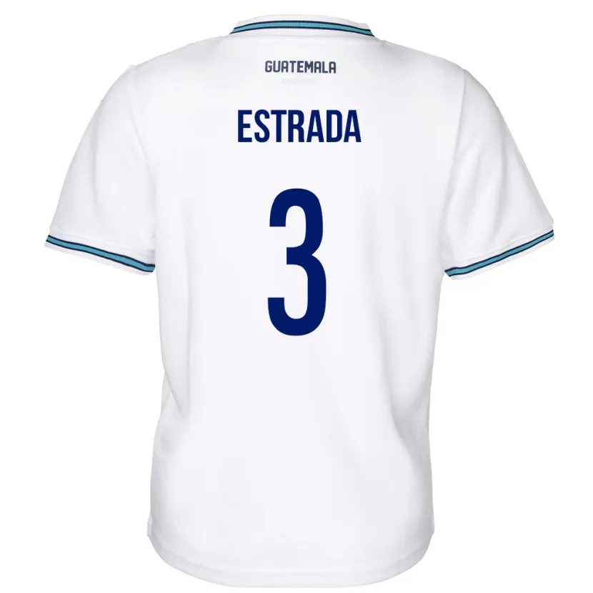 Danxen Dětské Guatemala Carlos Estrada #3 Bílý Domů Hráčské Dresy 24-26 Dres