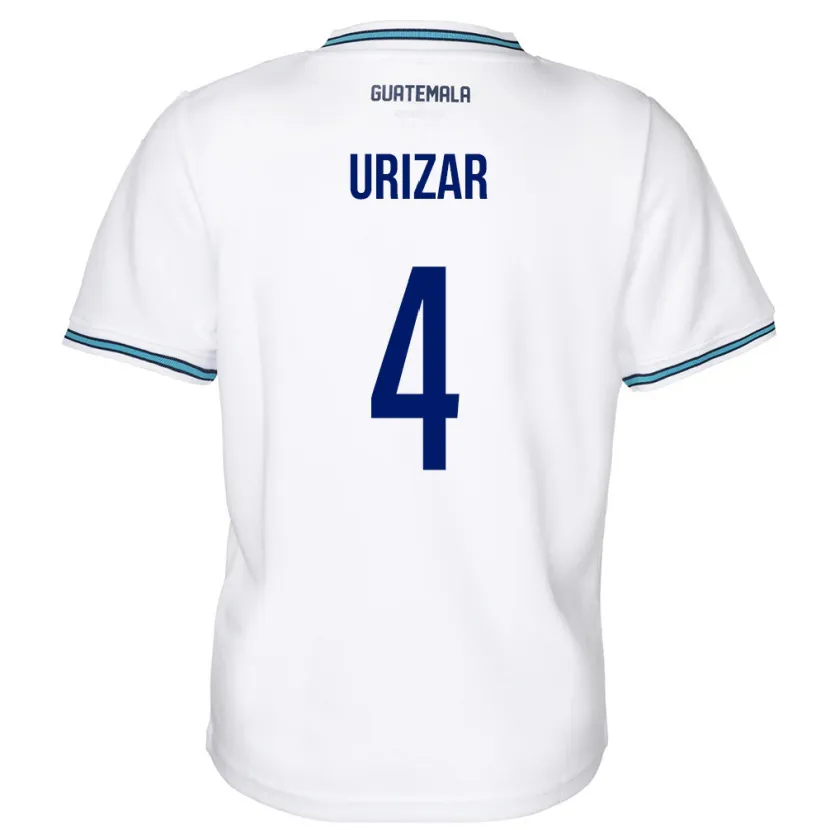 Danxen Dětské Guatemala Jeshua Urizar #4 Bílý Domů Hráčské Dresy 24-26 Dres