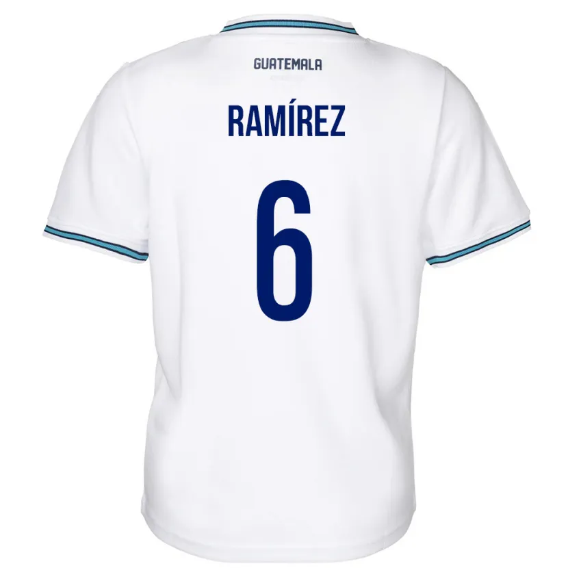 Danxen Dětské Guatemala Kevin Ramírez #6 Bílý Domů Hráčské Dresy 24-26 Dres