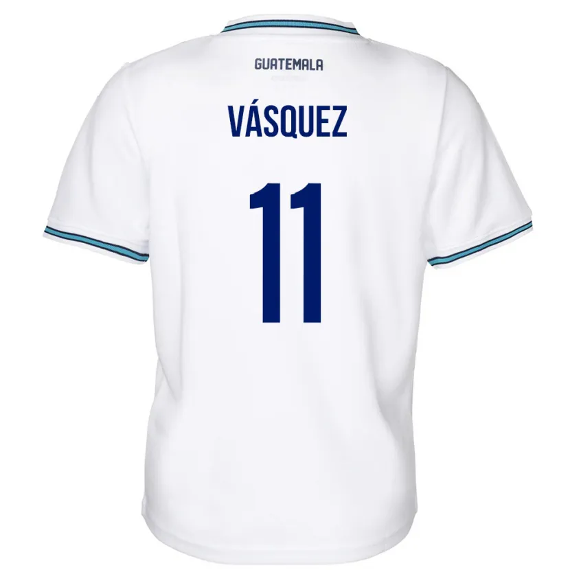 Danxen Dětské Guatemala Gabino Vásquez #11 Bílý Domů Hráčské Dresy 24-26 Dres