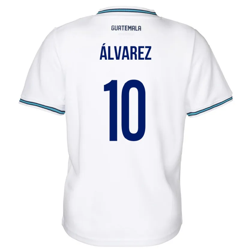 Danxen Dětské Guatemala Andrea Álvarez #10 Bílý Domů Hráčské Dresy 24-26 Dres