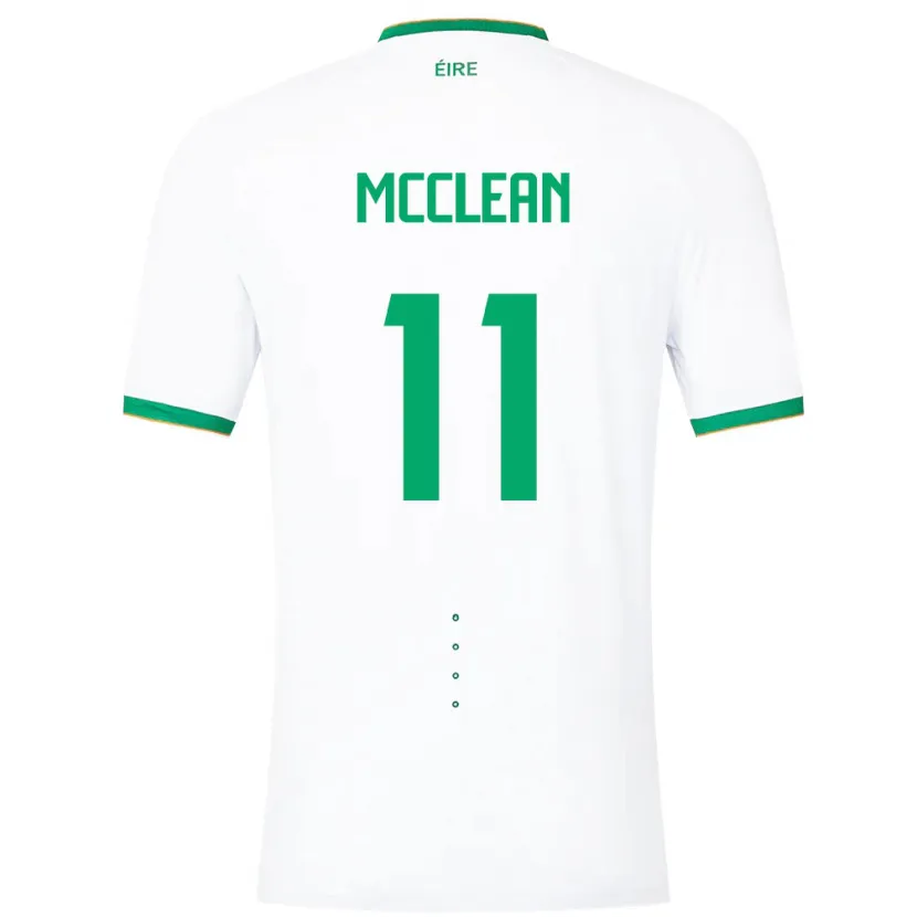 Danxen Dětské Irsko James Mcclean #11 Bílý Daleko Hráčské Dresy 24-26 Dres