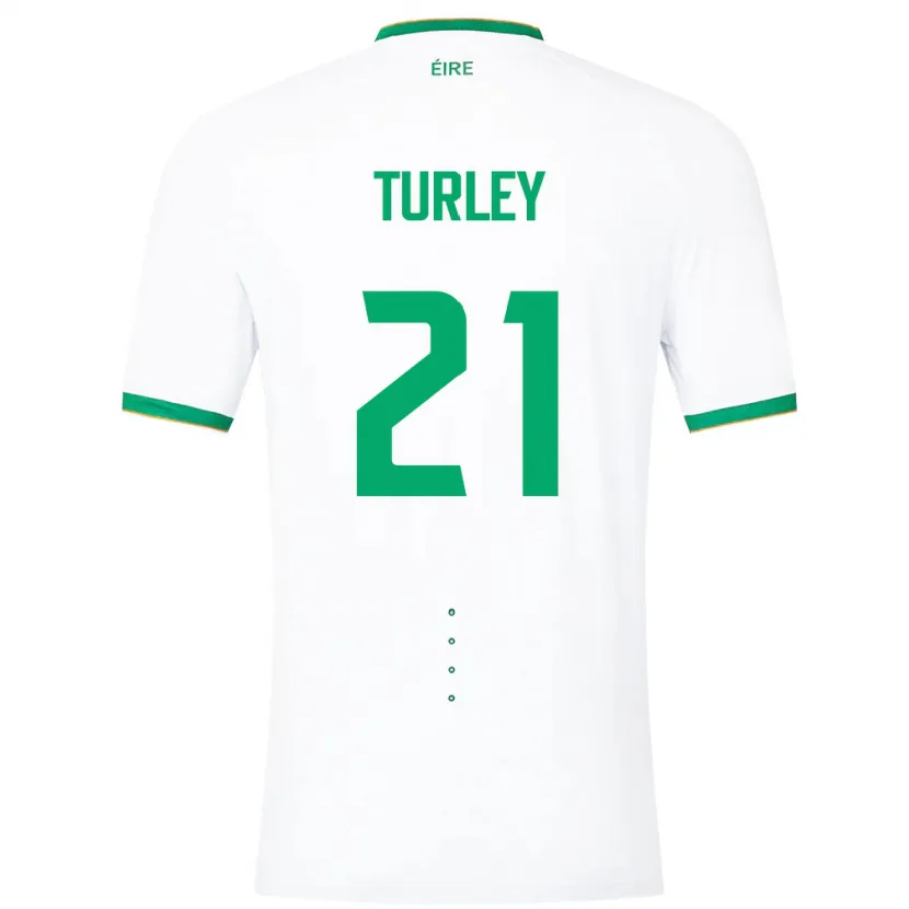 Danxen Dětské Irsko Freddie Turley #21 Bílý Daleko Hráčské Dresy 24-26 Dres