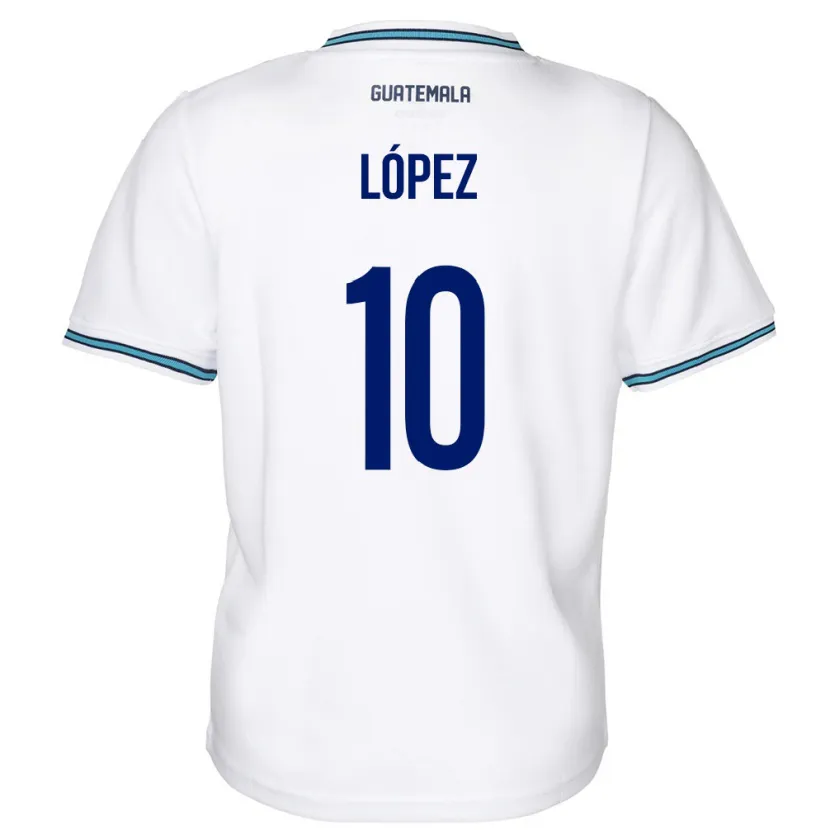 Danxen Pánské Guatemala Antonio López #10 Bílý Domů Hráčské Dresy 24-26 Dres