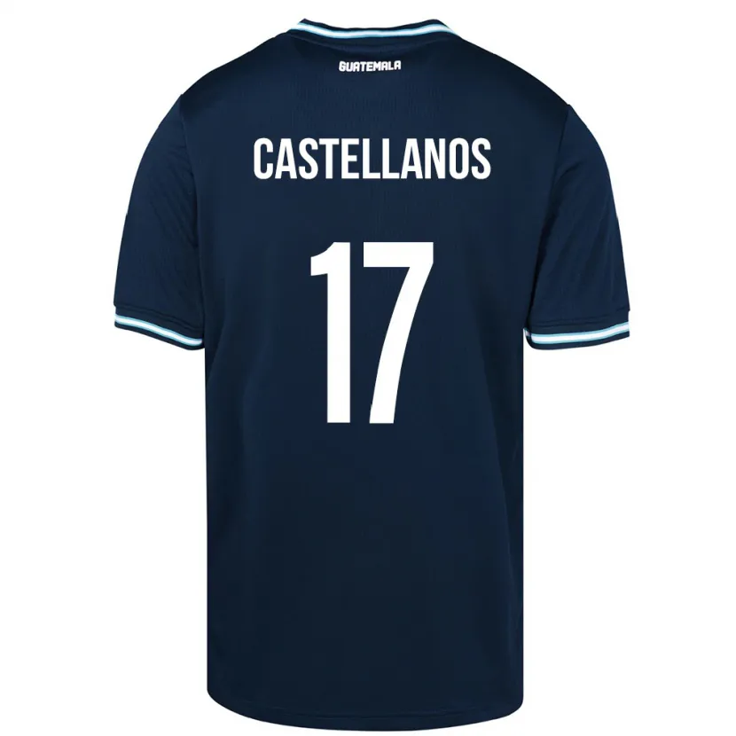 Danxen Dámské Guatemala Óscar Castellanos #17 Modrý Daleko Hráčské Dresy 24-26 Dres