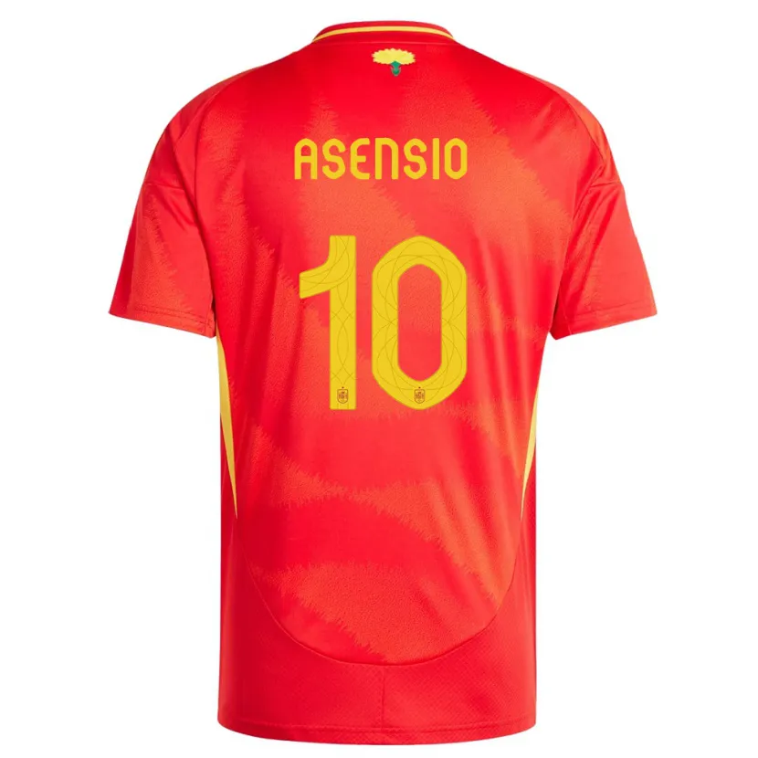 Danxen Dětské Španělsko Marco Asensio #10 Červené Domů Hráčské Dresy 24-26 Dres