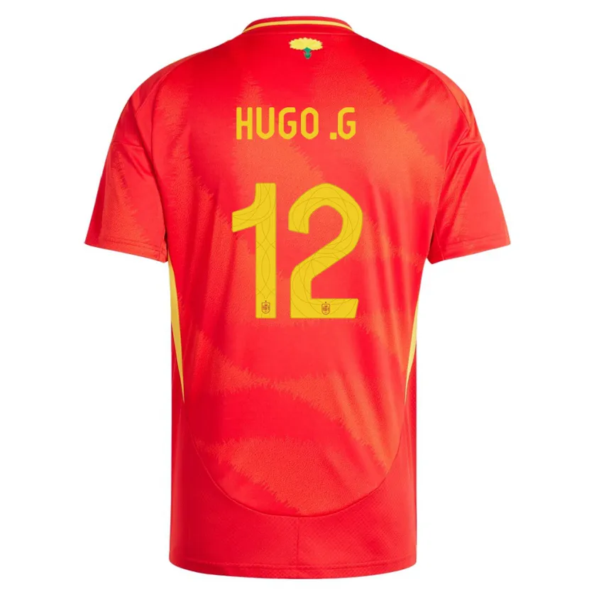 Danxen Dětské Španělsko Hugo Guillamon #12 Červené Domů Hráčské Dresy 24-26 Dres