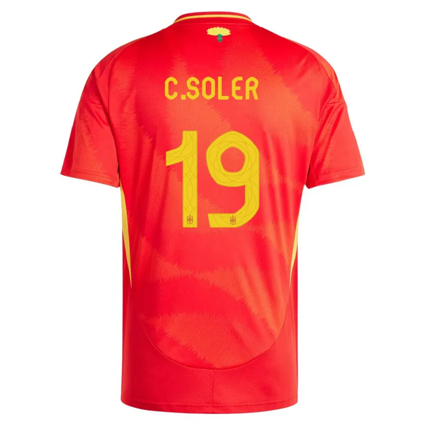 Danxen Dětské Španělsko Carlos Soler #19 Červené Domů Hráčské Dresy 24-26 Dres