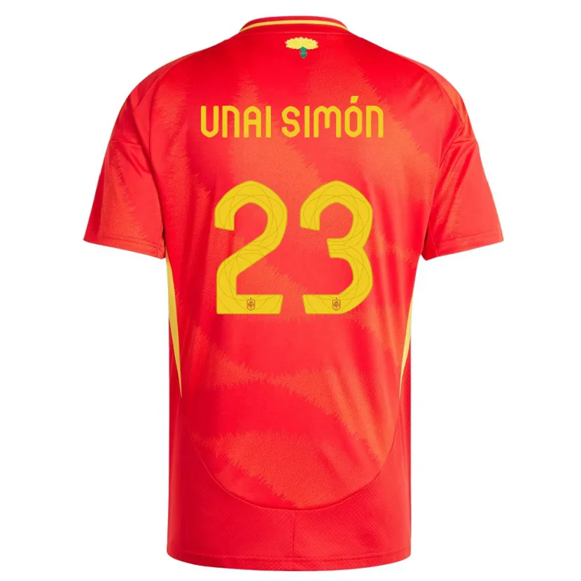 Danxen Dětské Španělsko Unai Simon #23 Červené Domů Hráčské Dresy 24-26 Dres