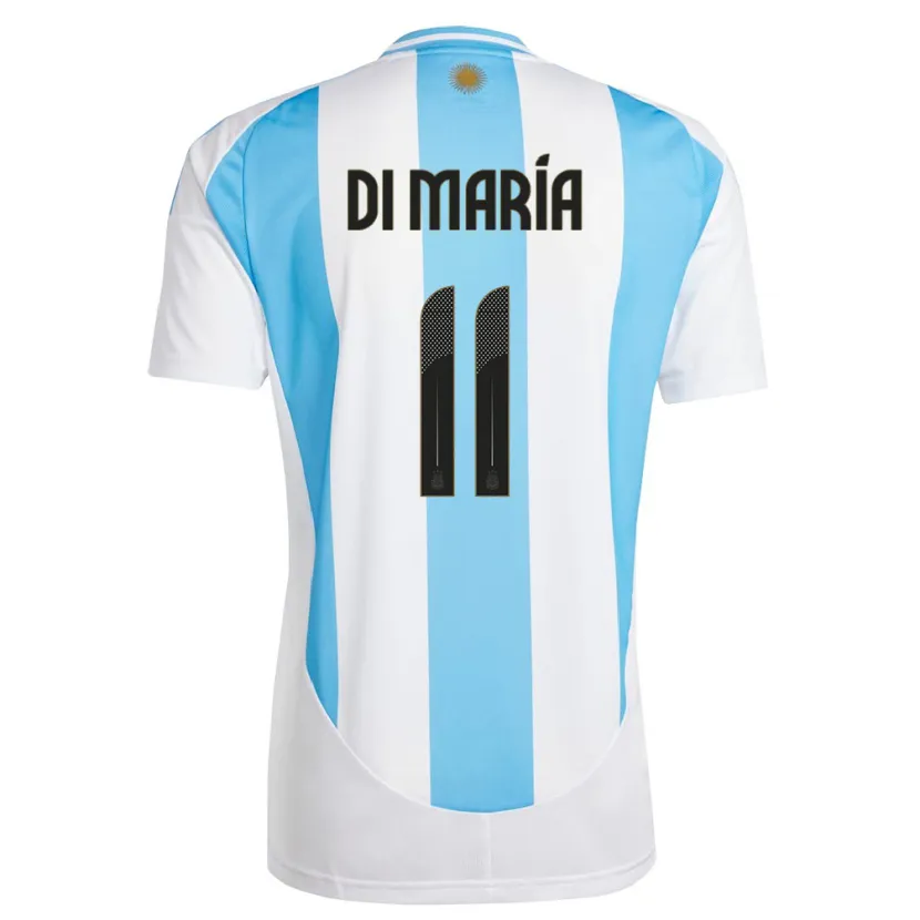 Danxen Dětské Argentina Angel Di Maria #11 Bílá Modrá Domů Hráčské Dresy 24-26 Dres