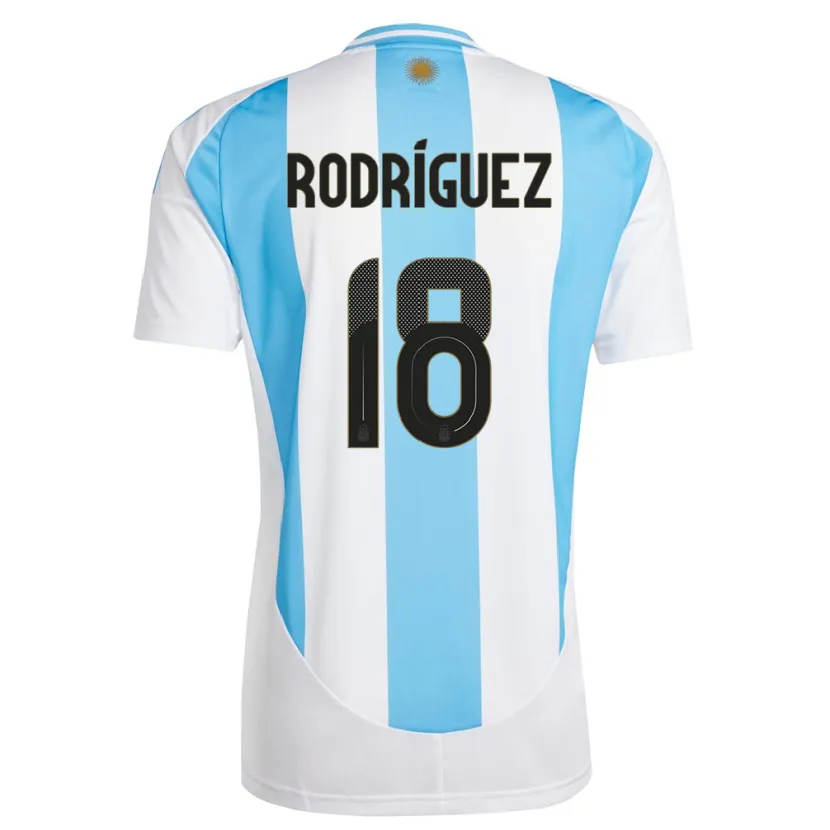 Danxen Dětské Argentina Guido Rodriguez #18 Bílá Modrá Domů Hráčské Dresy 24-26 Dres