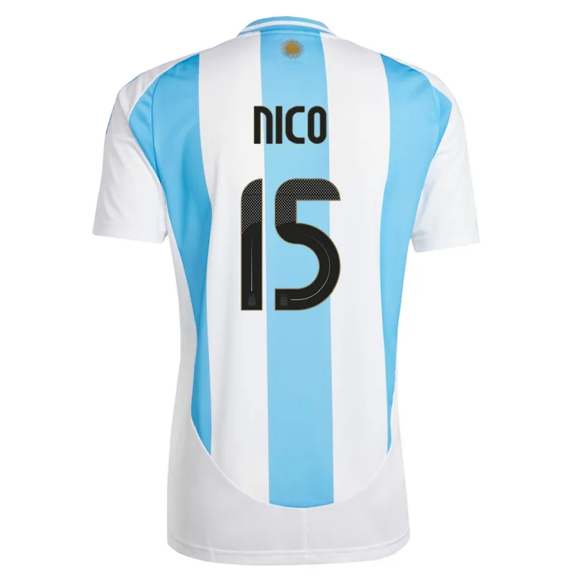 Danxen Dětské Argentina Nico  #15 Bílá Modrá Domů Hráčské Dresy 24-26 Dres