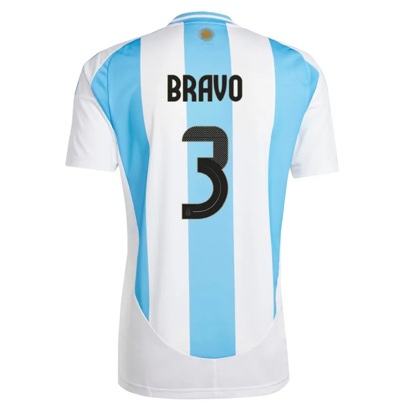 Danxen Dětské Argentina Claudio Bravo #3 Bílá Modrá Domů Hráčské Dresy 24-26 Dres