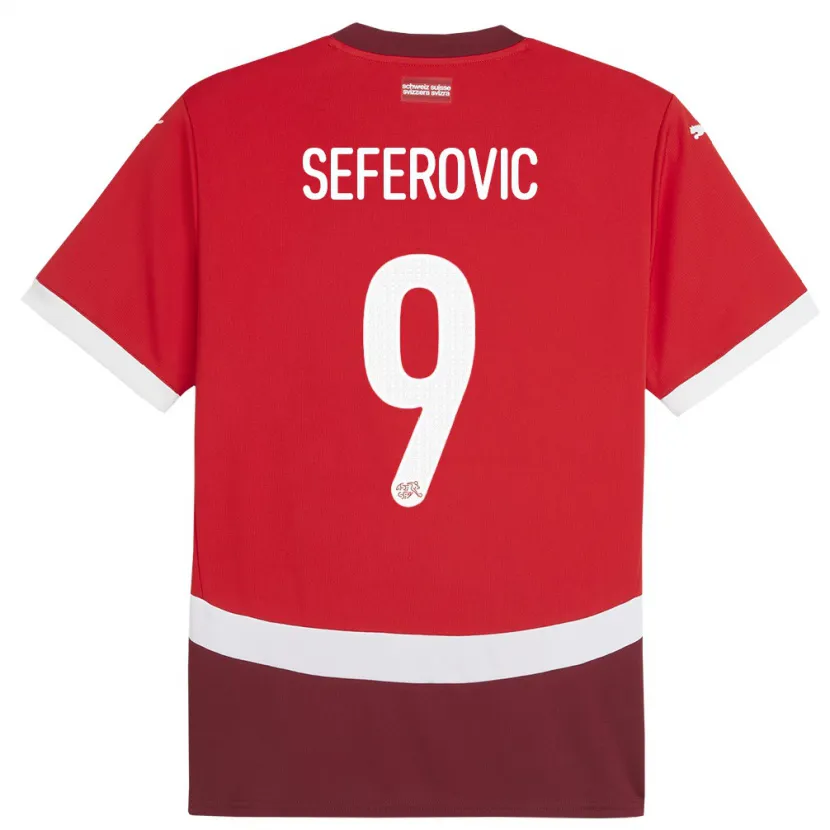 Danxen Dětské Švýcarsko Haris Seferovic #9 Červené Domů Hráčské Dresy 24-26 Dres