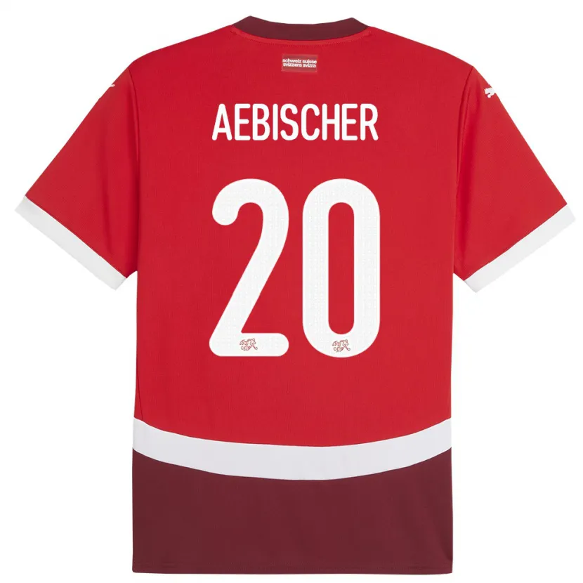 Danxen Dětské Švýcarsko Michel Aebischer #20 Červené Domů Hráčské Dresy 24-26 Dres