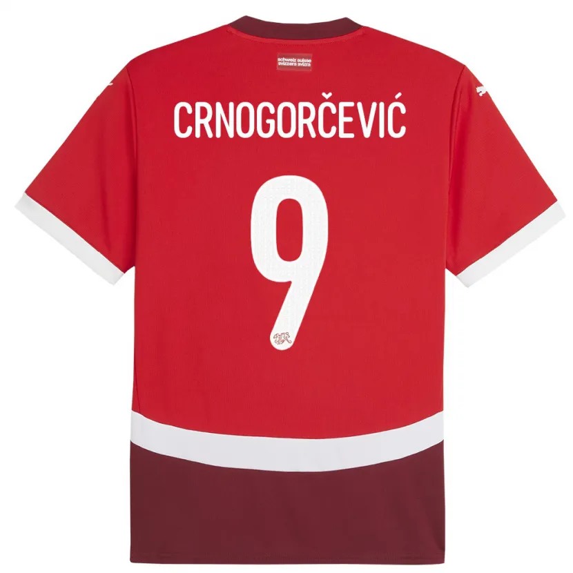 Danxen Dětské Švýcarsko Ana Maria Crnogorcevic #9 Červené Domů Hráčské Dresy 24-26 Dres