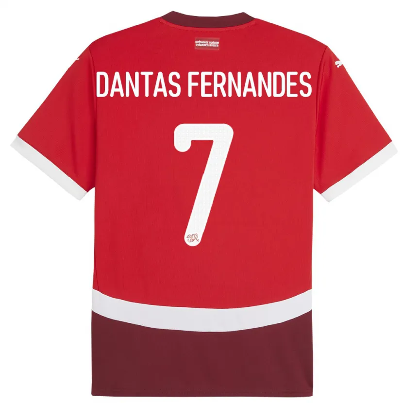 Danxen Dětské Švýcarsko Ronaldo Dantas Fernandes #7 Červené Domů Hráčské Dresy 24-26 Dres