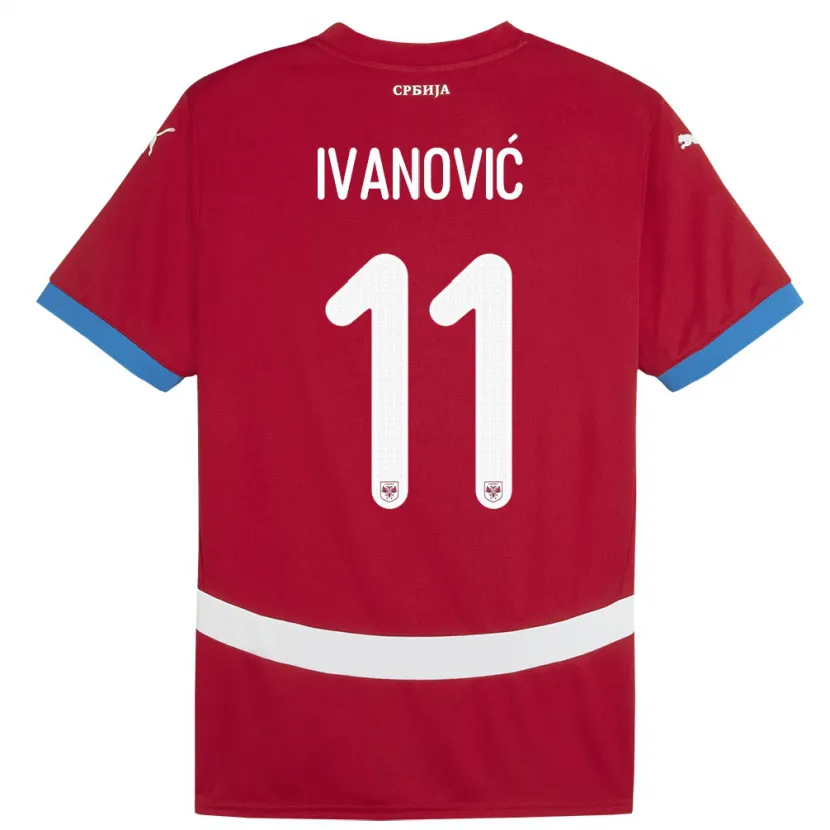 Danxen Dětské Srbsko Miljana Ivanovic #11 Červené Domů Hráčské Dresy 24-26 Dres