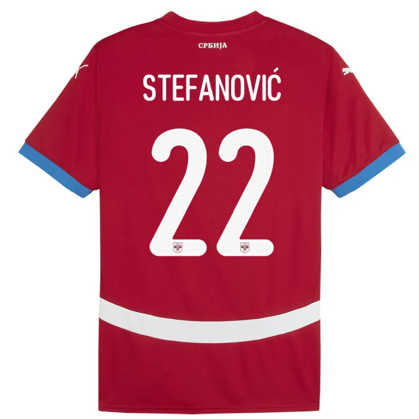 Danxen Dětské Srbsko Dejana Stefanovic #22 Červené Domů Hráčské Dresy 24-26 Dres