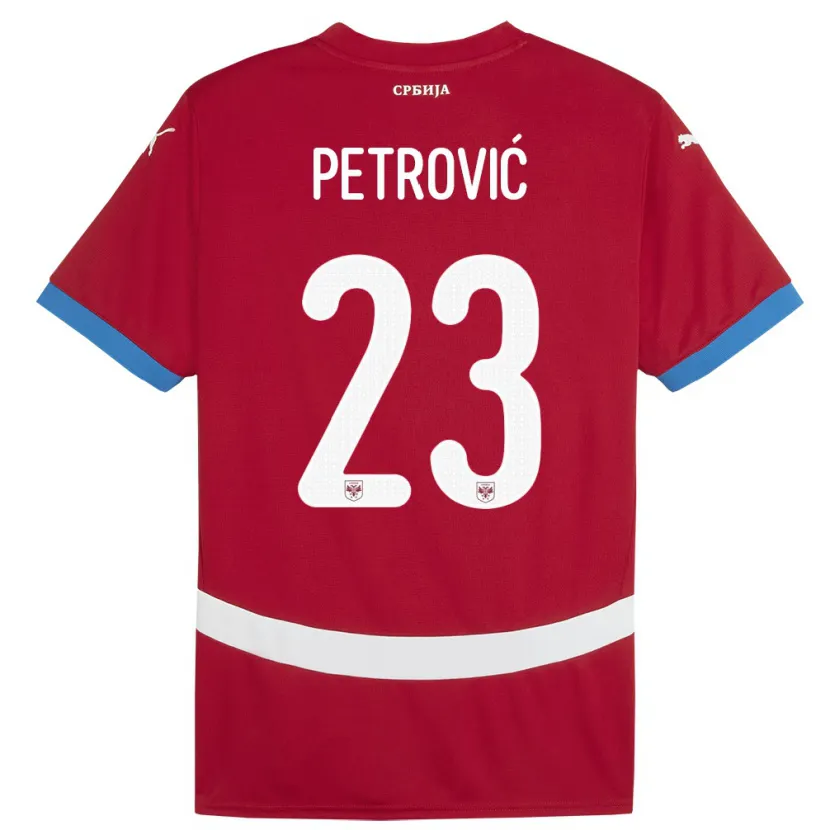 Danxen Dětské Srbsko Jovana Petrovic #23 Červené Domů Hráčské Dresy 24-26 Dres