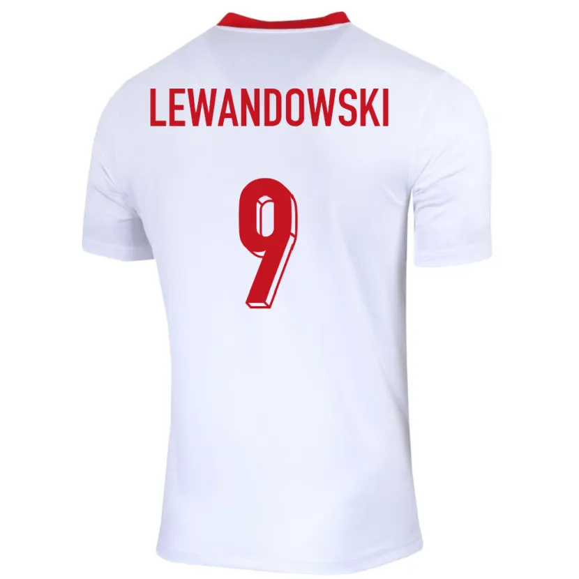 Danxen Dětské Polsko Robert Lewandowski #9 Bílý Domů Hráčské Dresy 24-26 Dres