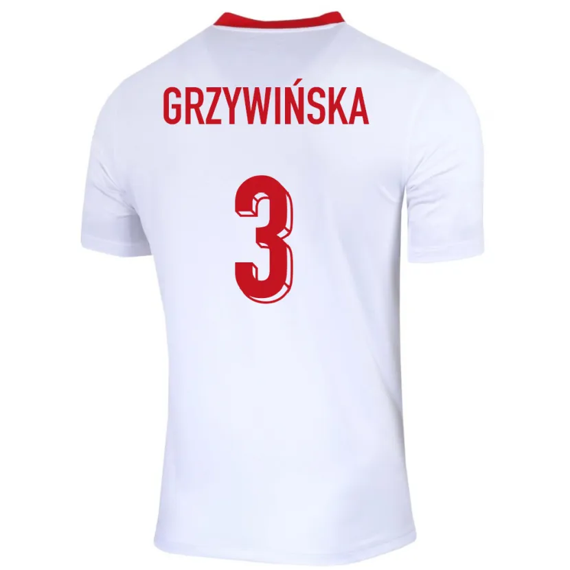 Danxen Dětské Polsko Gabriela Grzywinska #3 Bílý Domů Hráčské Dresy 24-26 Dres