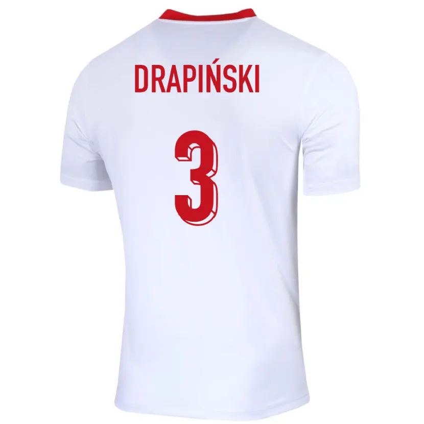 Danxen Dětské Polsko Igor Drapinski #3 Bílý Domů Hráčské Dresy 24-26 Dres