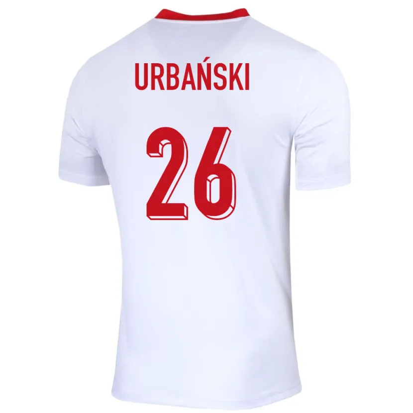 Danxen Dětské Polsko Kacper Urbanski #26 Bílý Domů Hráčské Dresy 24-26 Dres