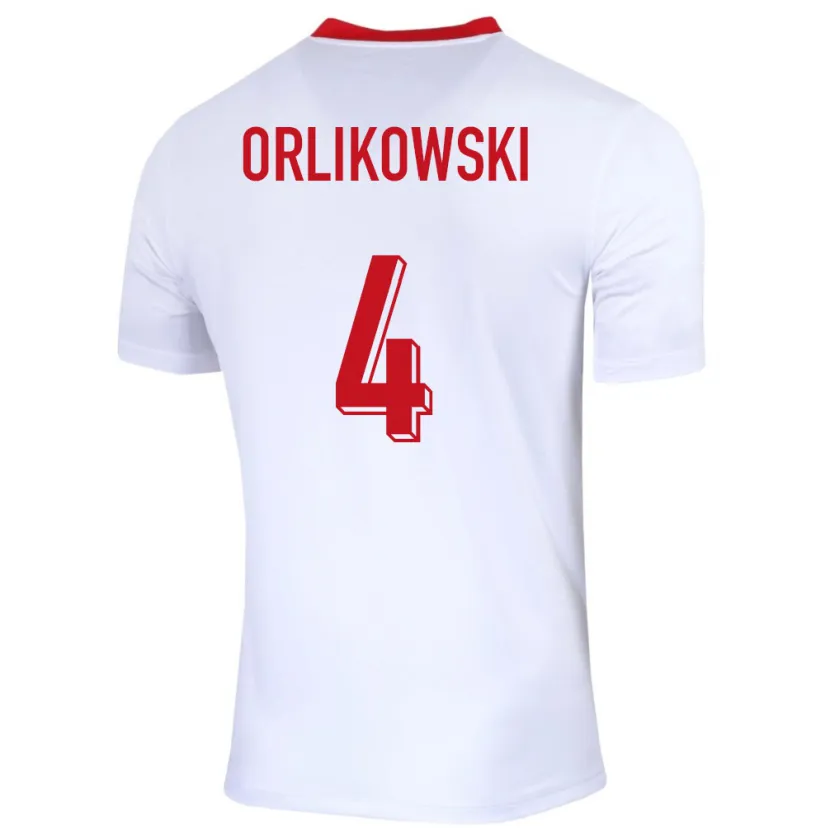 Danxen Dětské Polsko Igor Orlikowski #4 Bílý Domů Hráčské Dresy 24-26 Dres