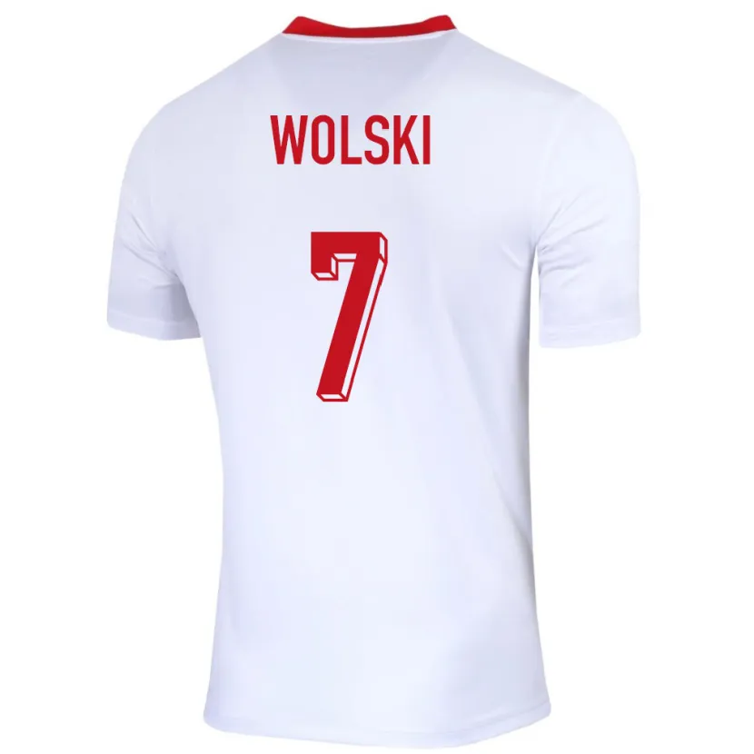 Danxen Dětské Polsko Filip Wolski #7 Bílý Domů Hráčské Dresy 24-26 Dres