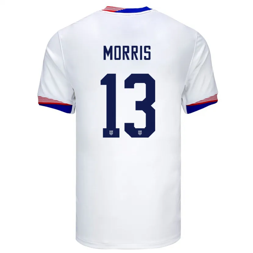 Danxen Dětské Spojené Státy Americké Jordan Morris #13 Bílý Domů Hráčské Dresy 24-26 Dres