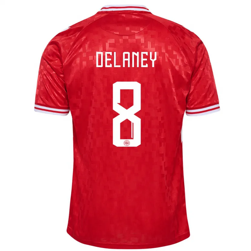 Danxen Dětské Dánsko Thomas Delaney #8 Červené Domů Hráčské Dresy 24-26 Dres